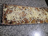 Tarta de batatas horneadas y cebollas caramelizadas