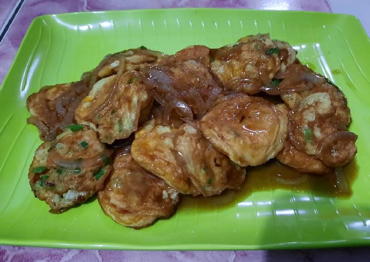 makanan Martabak telur siram saos tiram 😁 yang mengenyangkan