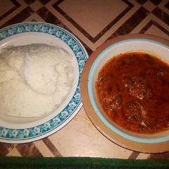 A picture of Birabusko with Miyan gyada.