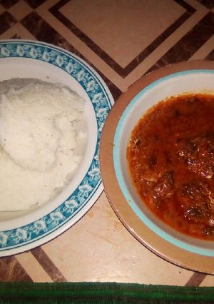 A picture of Birabusko with Miyan gyada.
