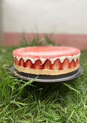 O poză a rețetei Cheesecake cu căpșuni!.