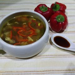 Hot & sour soup A picture of Hot & sour soup.