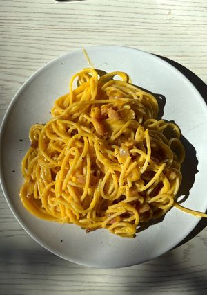 Una foto de Pasta a la Carbonara Original