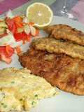 Battered Whiting, Fritters, and Salad (Gluten-Free)