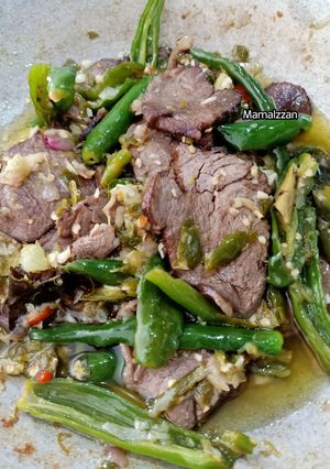 Foto resep Dendeng Batokok Lado Hijau (Dendeng Basah)