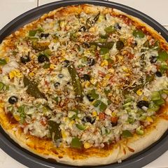 Homemade Veggie Pizza A picture of Homemade Veggie Pizza.