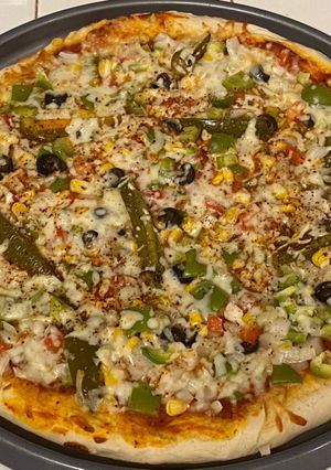 A picture of Homemade Veggie Pizza.