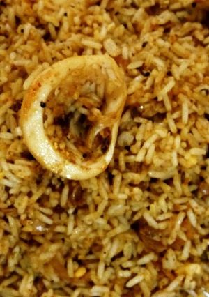 A picture of Egg Biryani.