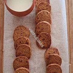 Arrowroot and Singhada Biscuits in Oven (for upwas/ vrat) A picture of Arrowroot and Singhada Biscuits in Oven (for upwas/ vrat).