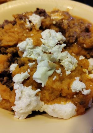 Une photo de Hachis Parmentier Butternut, Carotte, Bœuf Haché à la Feta