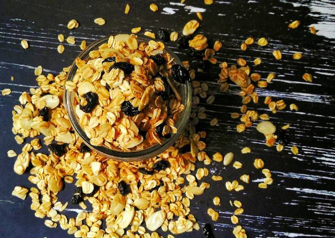 Resep Simple Homemade Granola 5 bahan (murah, sehat, aman), Bisa Manjain Lidah