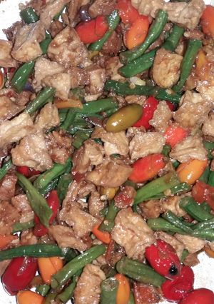 Foto resep Tumis Kulit Mlinjo Tahu Tempe Kacang Panjang