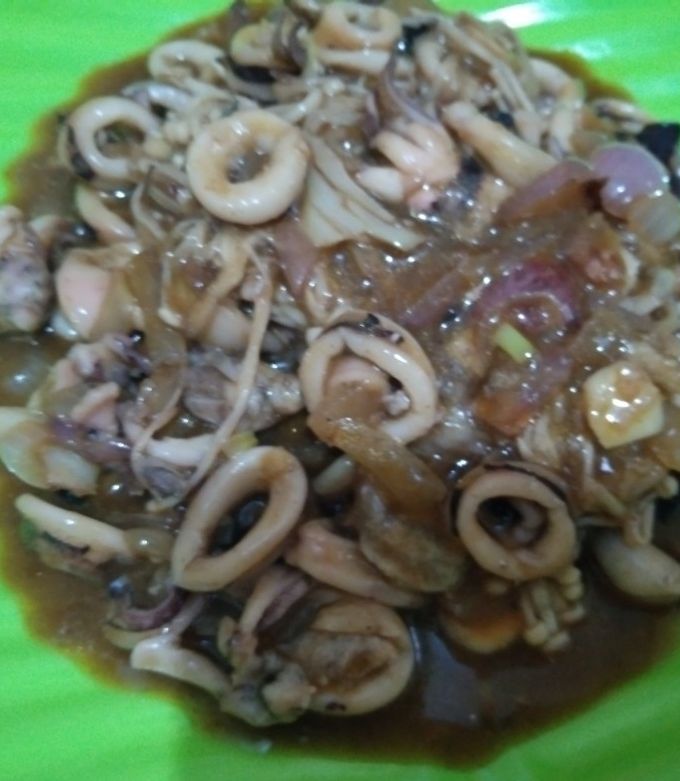 Foto resep Cumi saus tiram jamur Enoki 🍄👍
