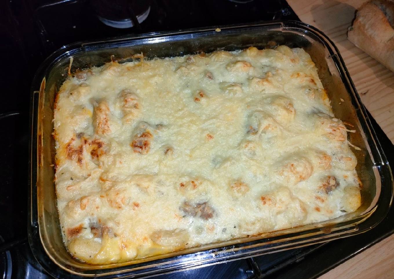 Gratin de gnocchis au cheddar et à la viande hachée