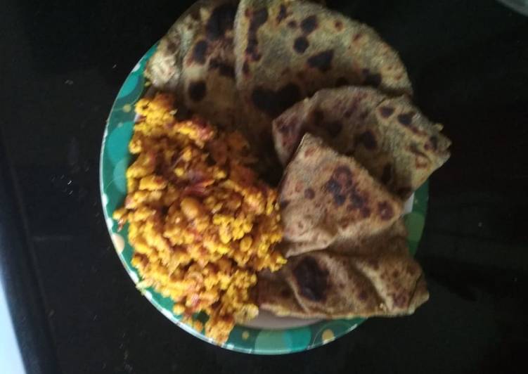 Paratha and paneer bhurji