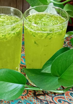 عکسی از دستور شربت سکنجبین🍹خیار🥒زعفران🌺