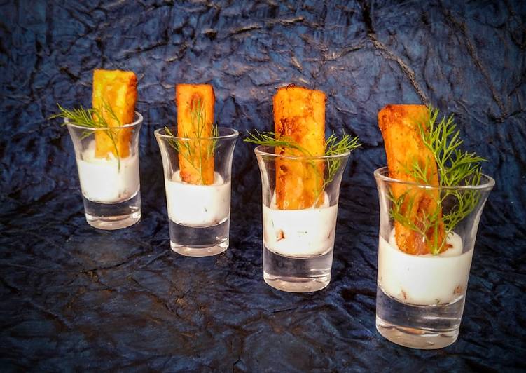 Step-by-Step Guide to Make Quick Crispy turmeric panisse with dill and yogurt dip