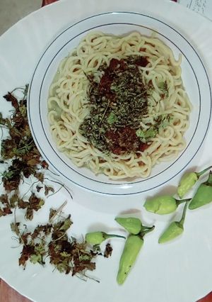 A picture of Hara Masala speghti.