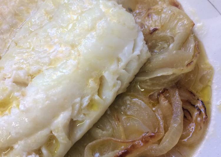 Bacalao al horno con cebolla 🌶