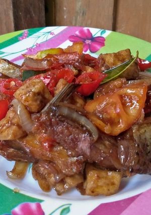 Foto resep Asam pedas ikan asin dan tahu simple