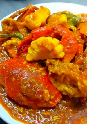Foto resep Kepiting (udang/Seafood) Saus Tiram Asam Manis Pedas (Saos Padang)