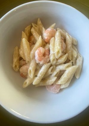 A picture of Lemon Penne Pasta with Shrimp 🍋.