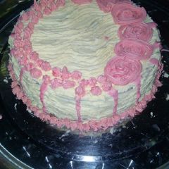 A picture of Vanilla Cake With Buttercream Frosting.