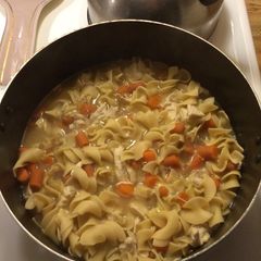 A picture of Mostly Homemade Chicken Noodle Soup.