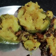 A picture of Stuffed capsicum.