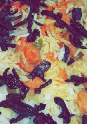 صورة لوصفة رز بالربيان