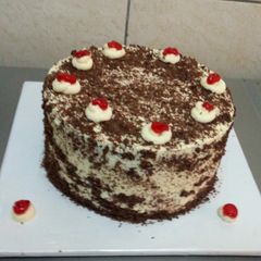 A picture of Black forest cake.
