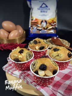 Foto resep Banana Muffin - cemilan manis - muffin pisang kismis