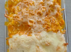 Une photo de Gratin de pâtes à la carotte et au cumin, façon patience