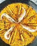 Arroz con navajas y gambones