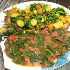 A picture of Fried leafy spinach.