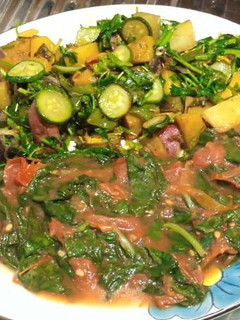 A picture of Fried leafy spinach.