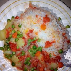 A picture of Rice and peas.