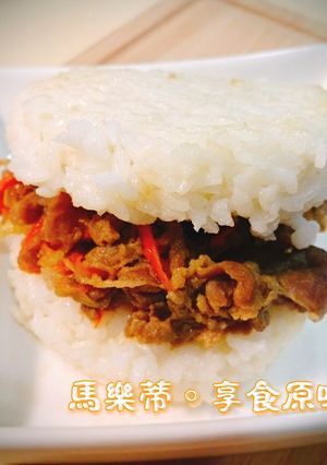 日式料理[燒肉米漢堡 ] 的食譜成品照片