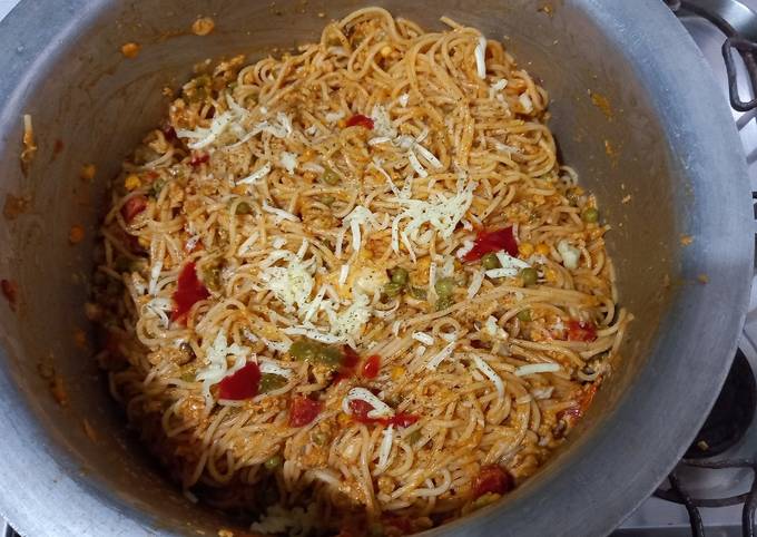 Spicy & Cheesy Spaghetti Meal Recipe