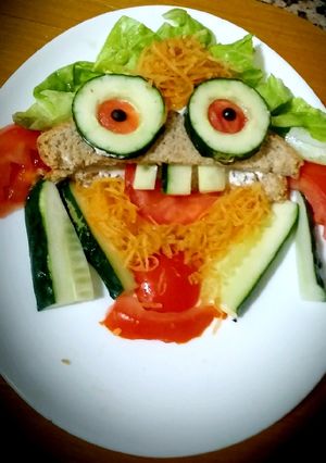 Une photo de Croque-monsieur aux fromages et aux légumes 😋😛😛