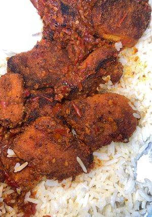 صورة لوصفة رز مع قطع دجاج