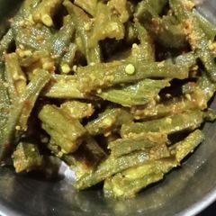 A picture of Spicy bhindi.