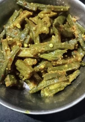 A picture of Spicy bhindi.