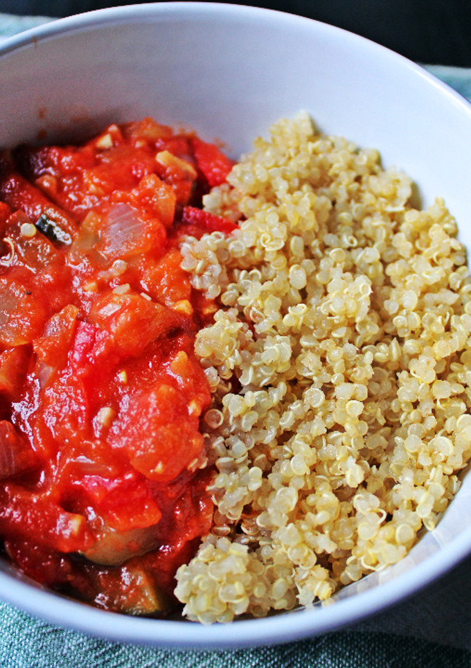 Una foto de Pisto con quinoa