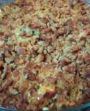 Bacalhau no forno com maionese e broa