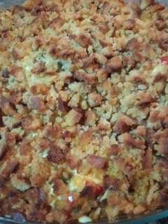 Foto de Bacalhau no forno com maionese e broa