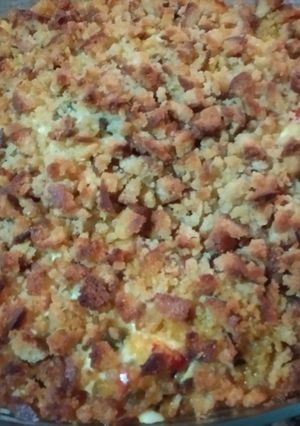 Foto de Bacalhau no forno com maionese e broa