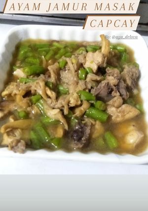 Foto resep Ayam jamur masak capcay