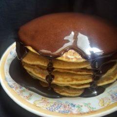 Apple Pie Spice Pancakes With Chocolate Drizzle #authormarathon A picture of Apple Pie Spice Pancakes With Chocolate Drizzle #authormarathon.