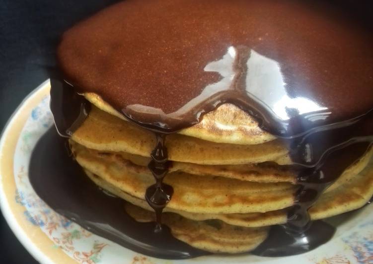 Recipe of Homemade Apple Pie Spice Pancakes With Chocolate Drizzle #authormarathon